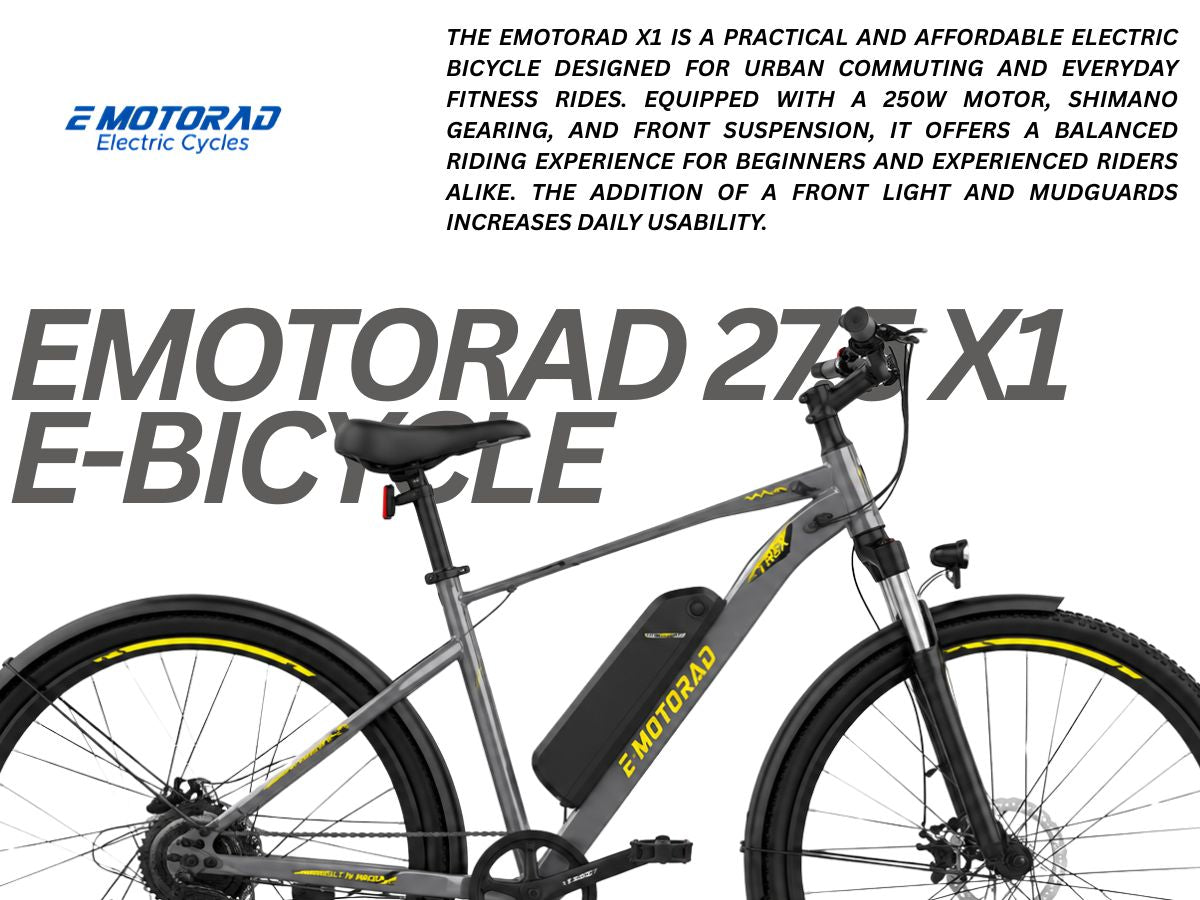 EMotorad 27.5 X1 E-Bicycle With Front Light And Mudguard