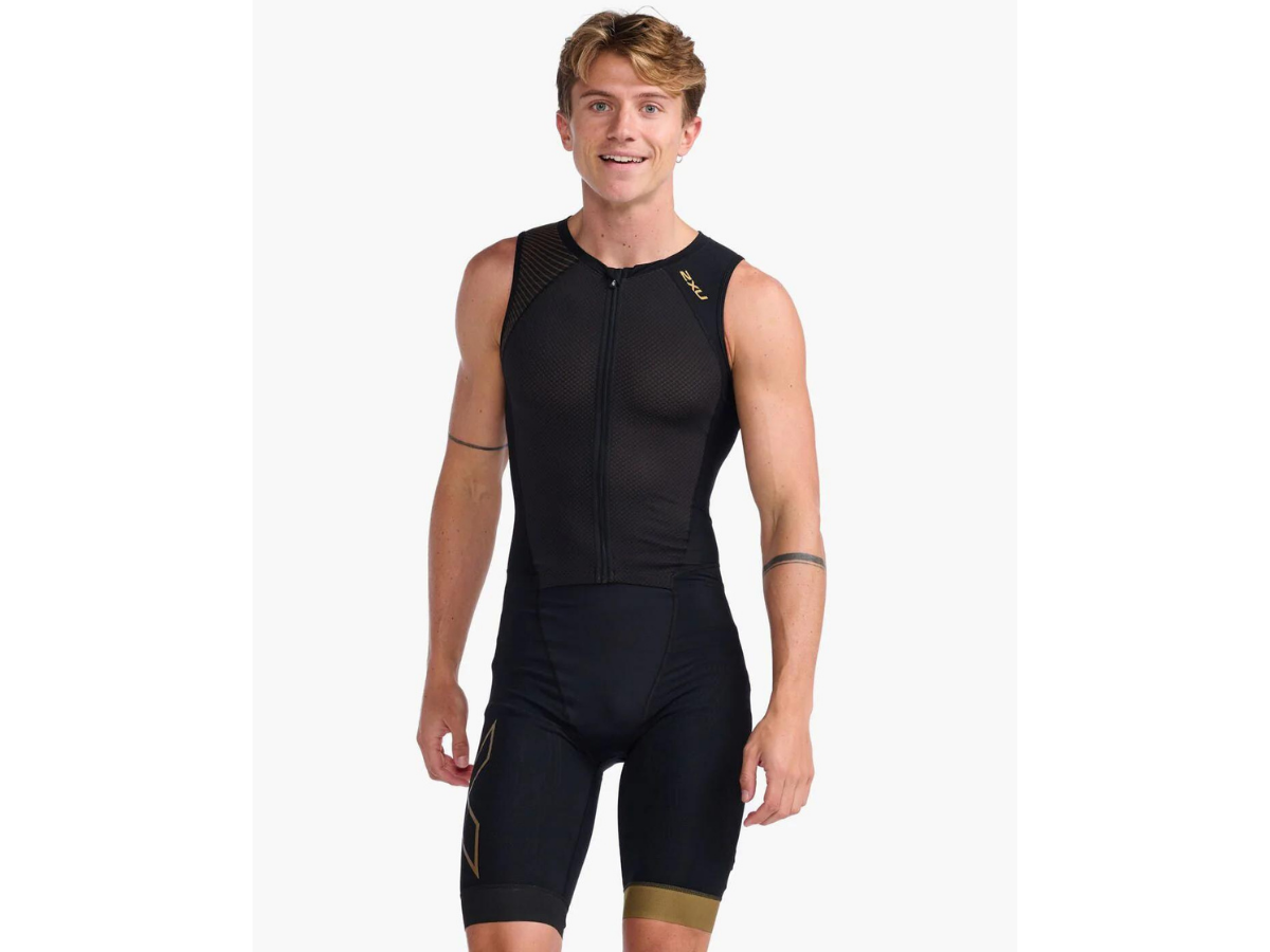 2XU Light Speed Front Zip Trisuit - Black-Gold