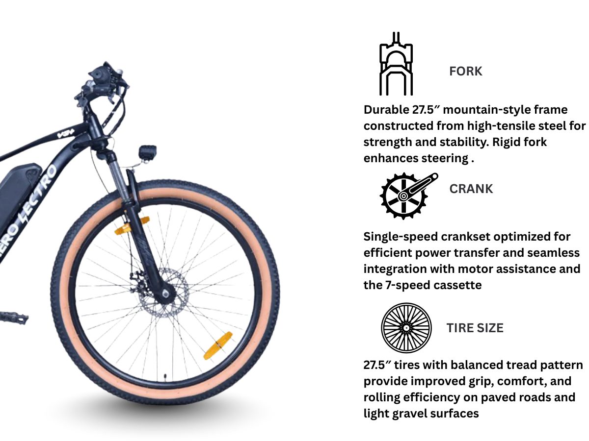 HERO 27.5 LECTRO Y5+ 7 SPD FS D/DISC E BICYCLE