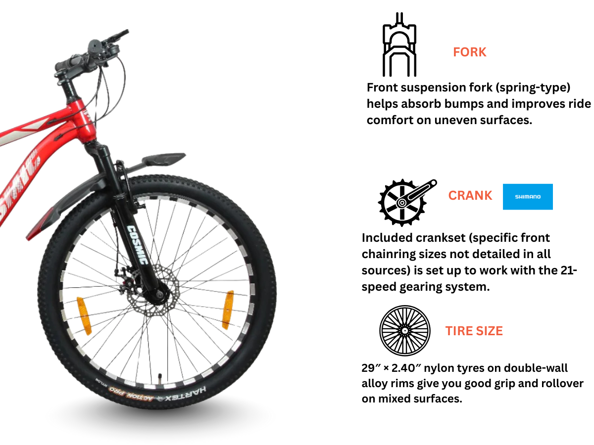 Cosmic 29 Troy 21 Speed FS D/Disc Bicycle