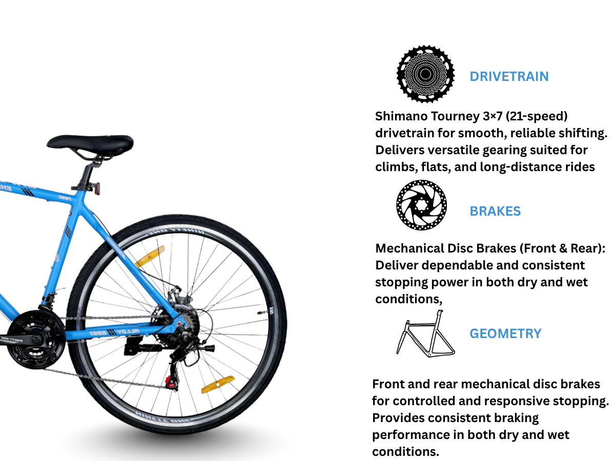 Ninetyone 700C Expedition 21 Speed D/Disc Bicycle Blue