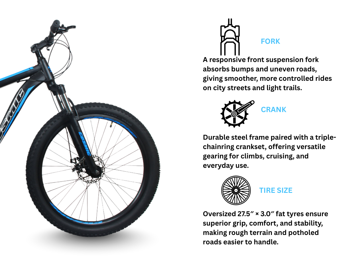 Cosmic 27.5 Fatso 21-Speed Bicycle