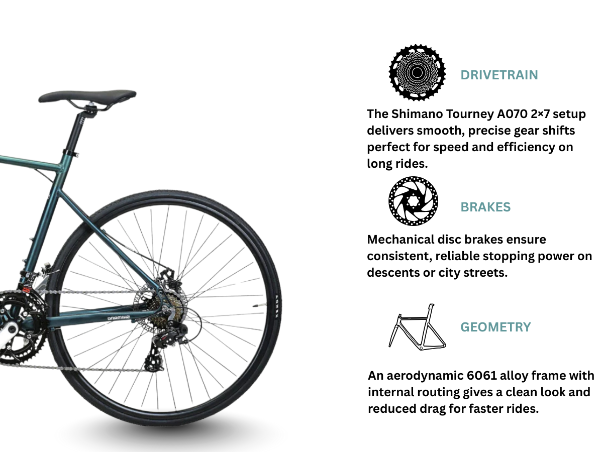 FitTrip Super Velo 14-Speed Road Bicycle