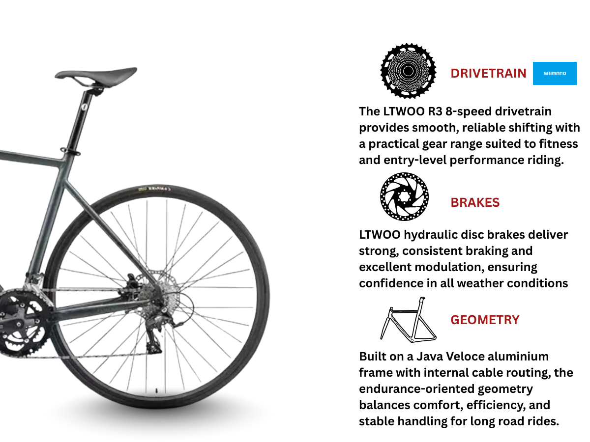 Java Veloce Gen 4 Road Alloy 16-Speed Hydraulic Disc