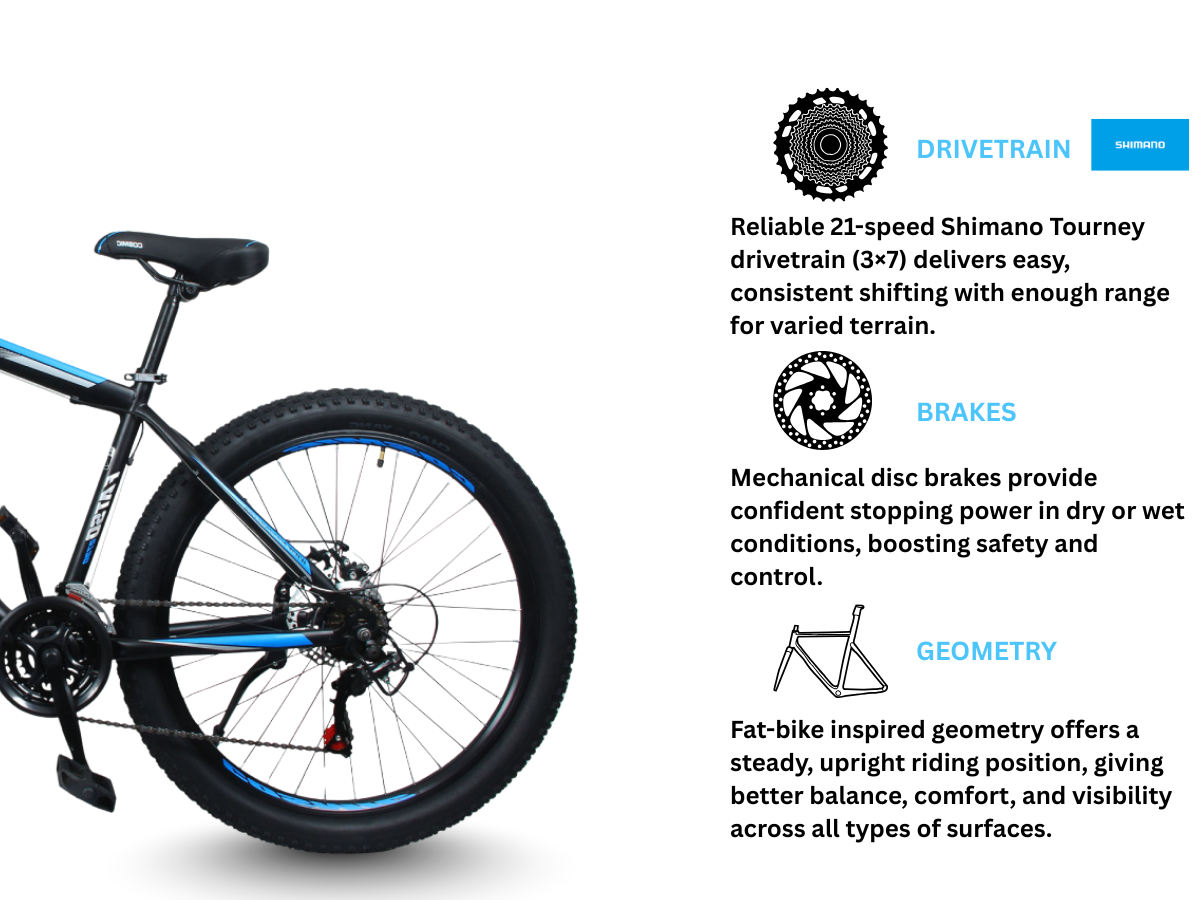 Cosmic 27.5 Fatso 21-Speed Bicycle