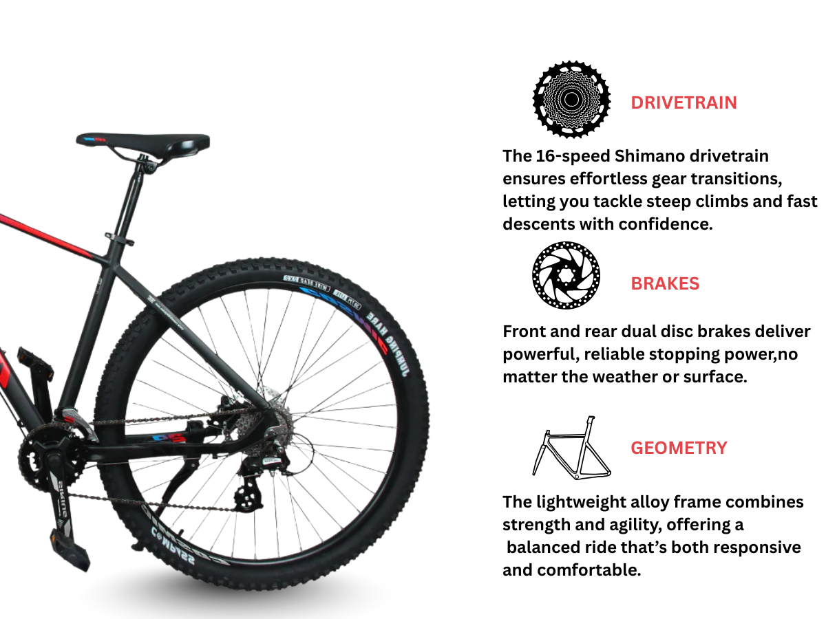 Cosmic 27.5 2800 Alloy 16-Speed Dual Disc Bicycle