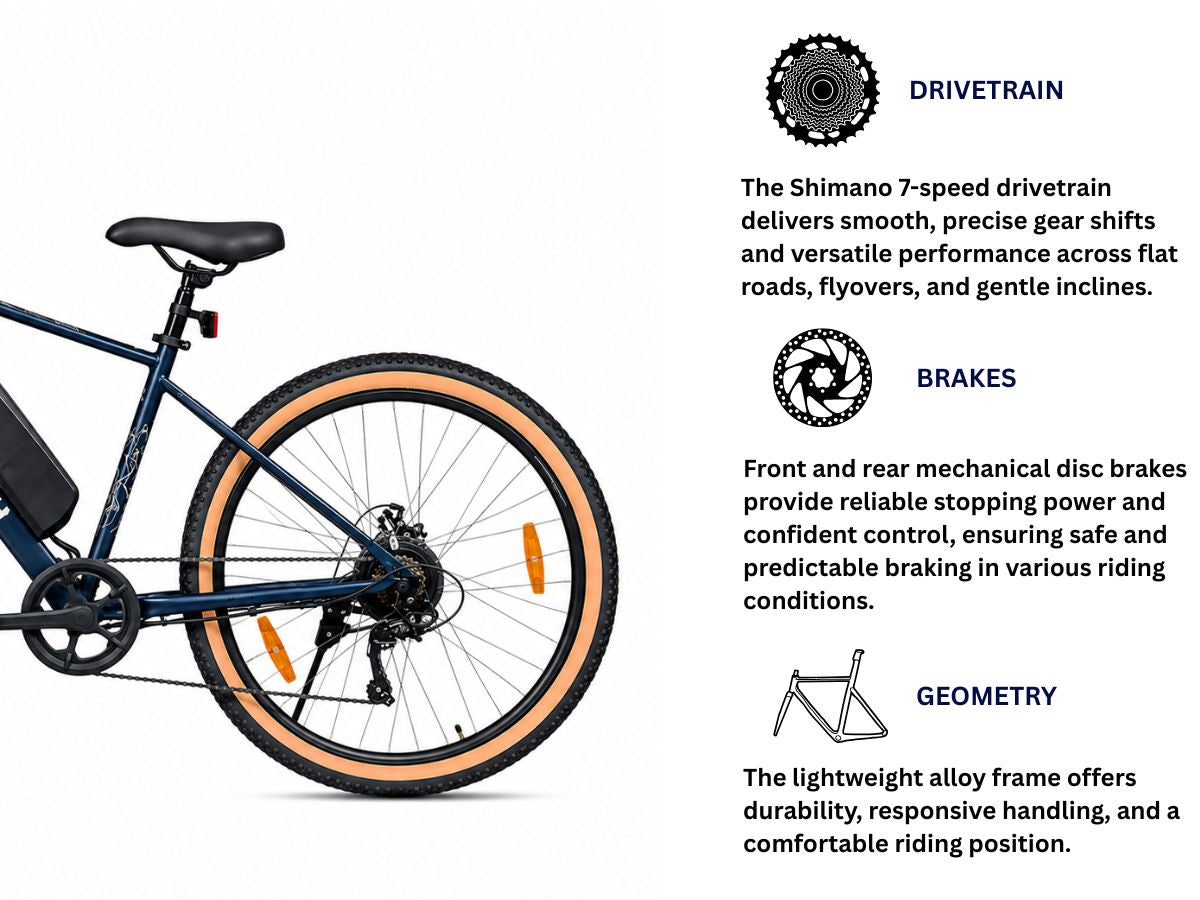 Hero Lectro 27.5 Y5+ 7-Speed FS D/Disc E-Bicycle