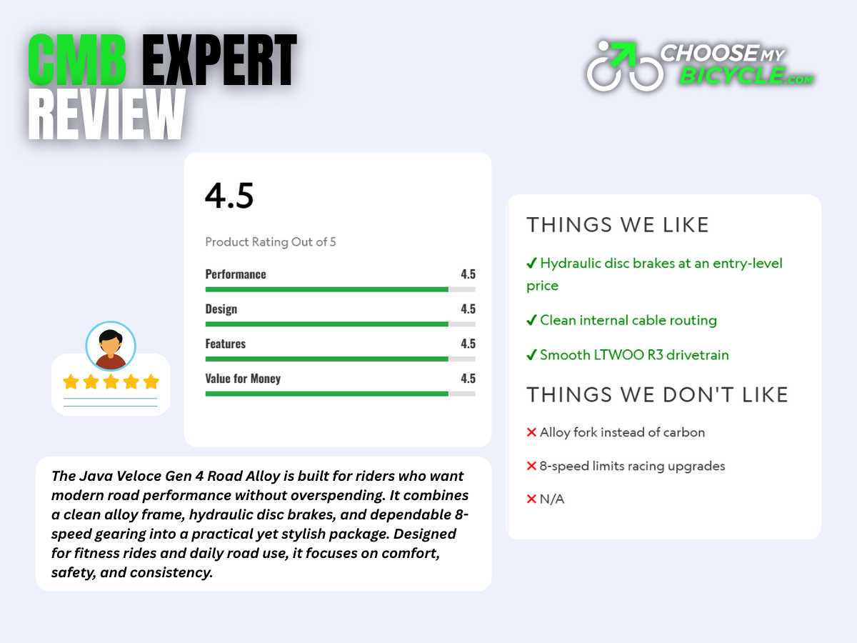 Java Veloce Gen 4 Road Alloy 8-Speed Hydraulic Disc