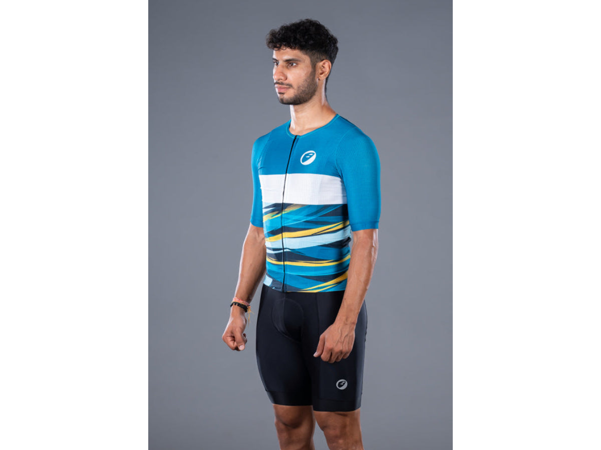 Apace Men Cycling Race Fit Jersey - Blue