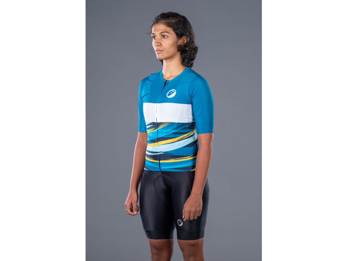 Apace Womens Cycling Race Fit Jersey - Blue
