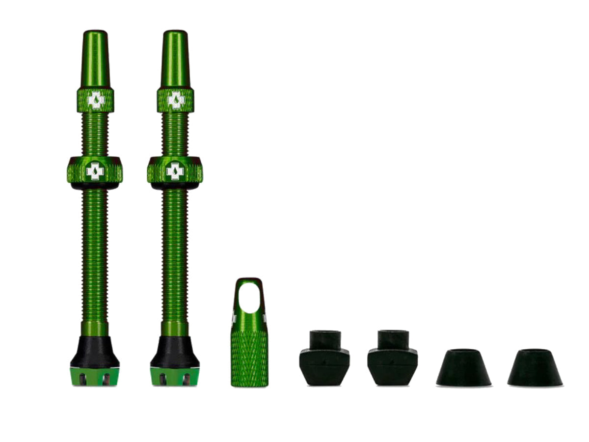 Muc-Off Kit Tubeless Valves / 80mm / Green V2 Pack of with Extra Cover