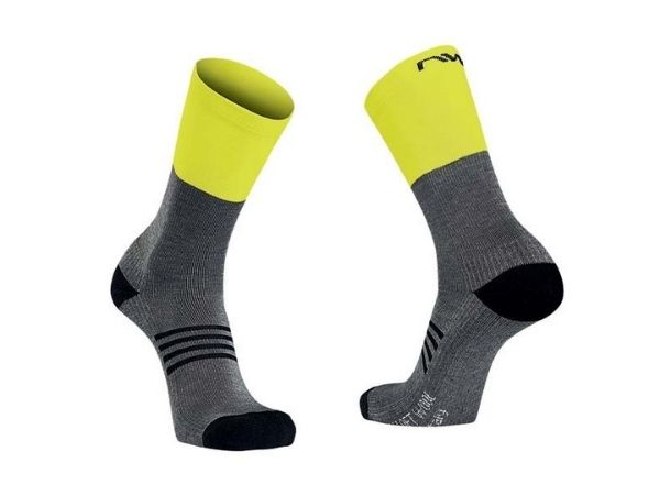 Northwave Extreme Pro High Socks - Grey/Yellow