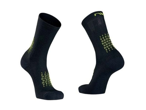 Northwave Fast Winter High Socks - Black/Yellow Fluo
