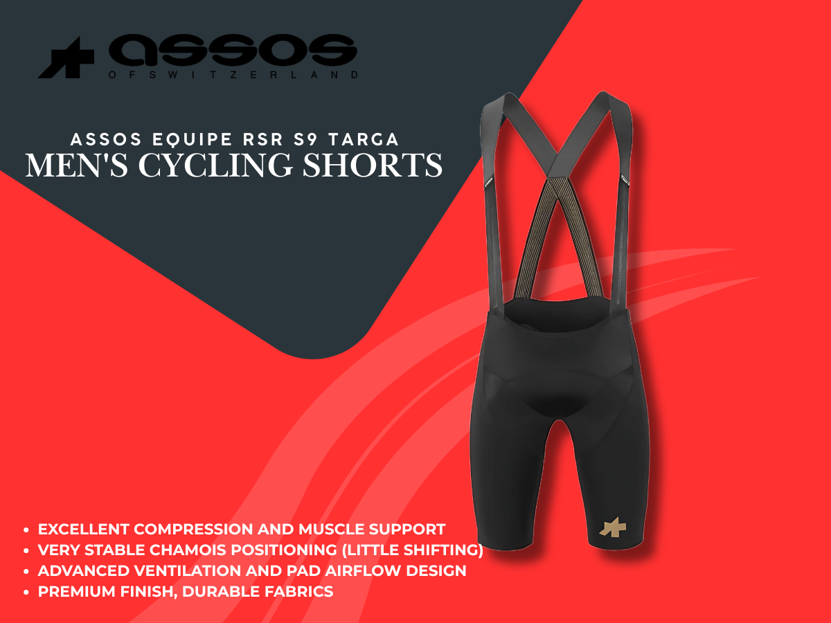 Assos Equipe RSR S9 Targa Men's Cycling Bibshorts - Flamme D'OR Text Review