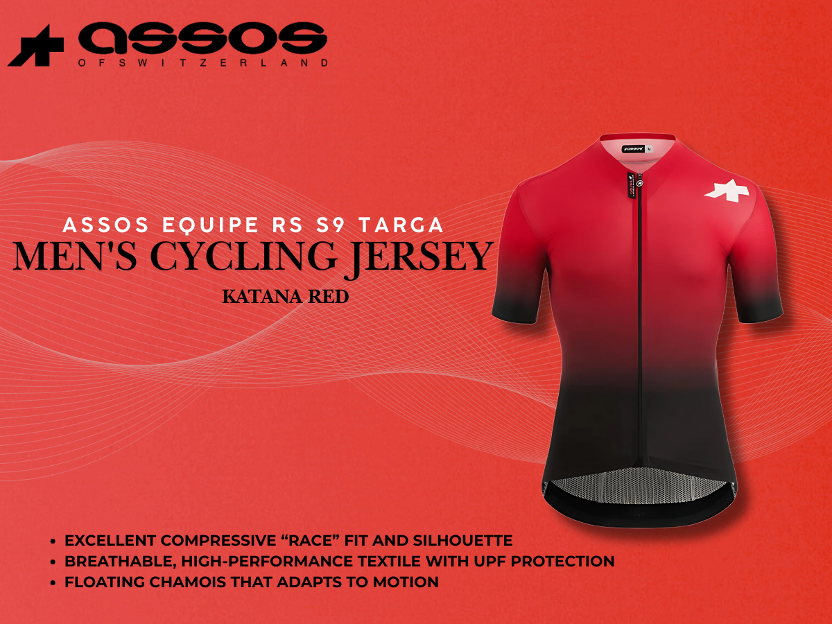 Assos Equipe RS S9 Targa Men's Cycling Jersey - Katana Red Text
