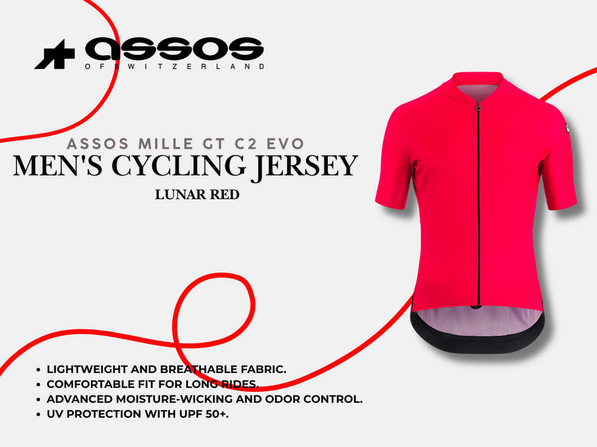 Assos Mille GT C2 EVO Men's Cycling Jersey - Lunar Red Text Review