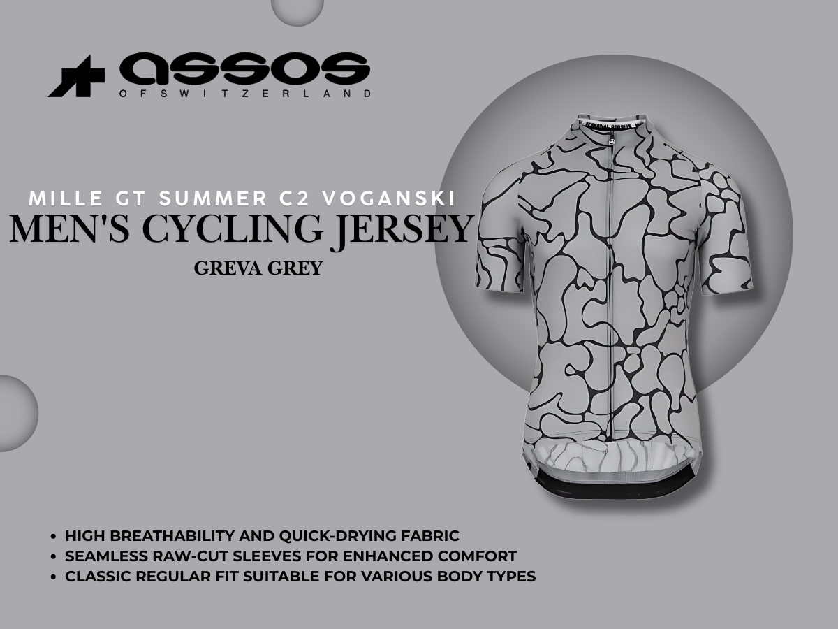 Assos Mille GT Summer C2 Voganski Men's Cycling Jersey - Greva Grey Text Review
