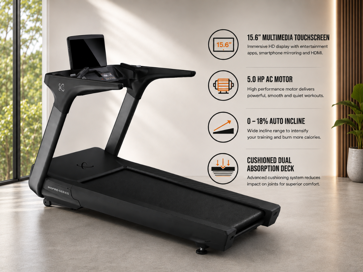 Inspire Series T7s Treadmill with 15.6 inch Touchscreen - 220V