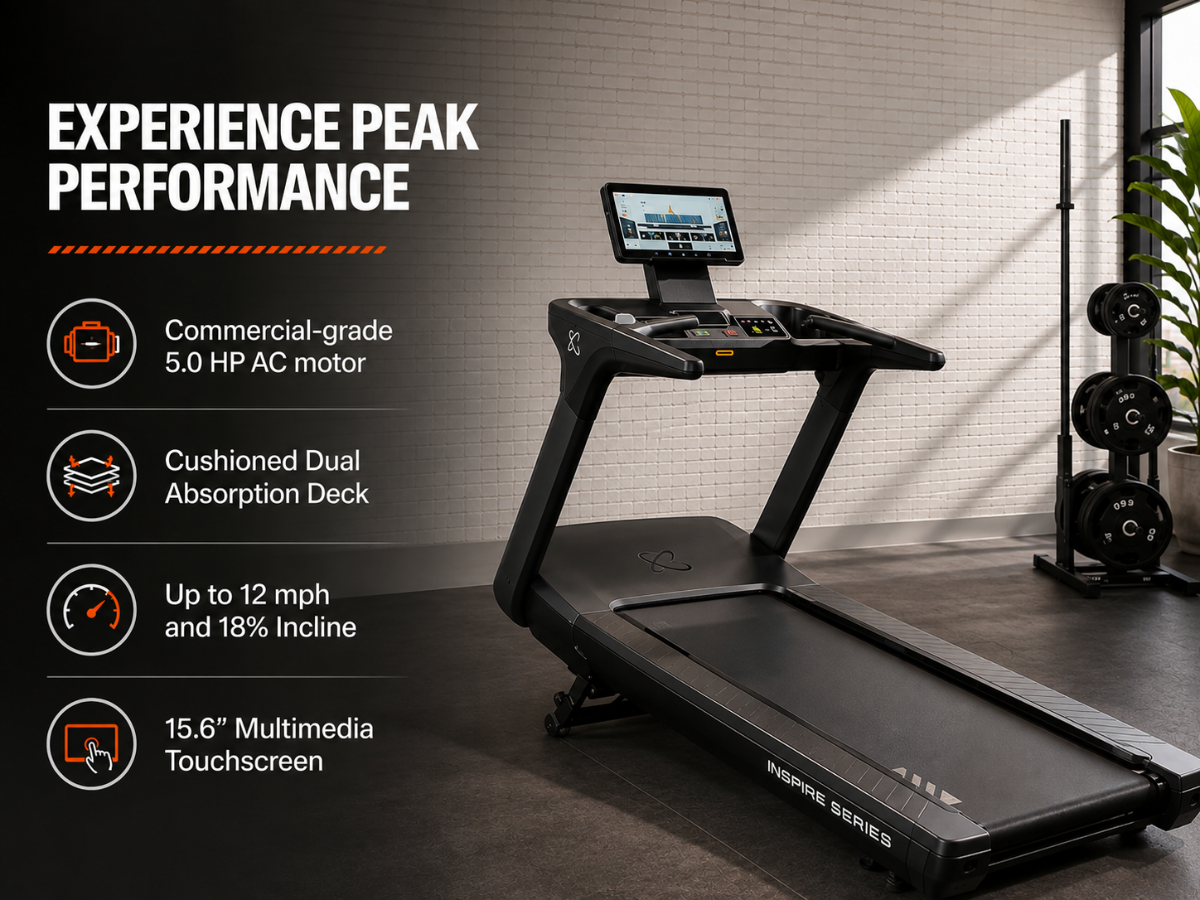 Inspire Series T7s Treadmill with 15.6 inch Touchscreen - 220V