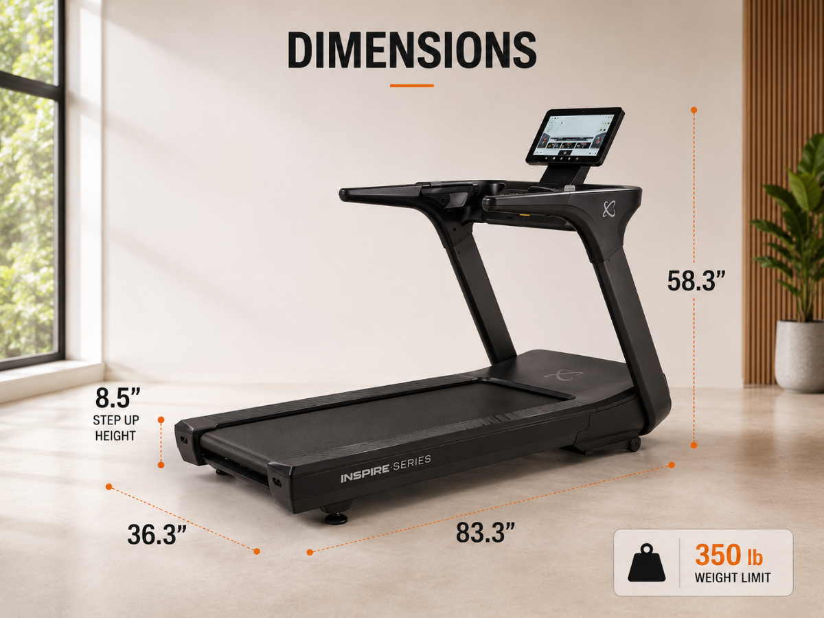 Inspire Series T7s Treadmill with 15.6 inch Touchscreen - 220V