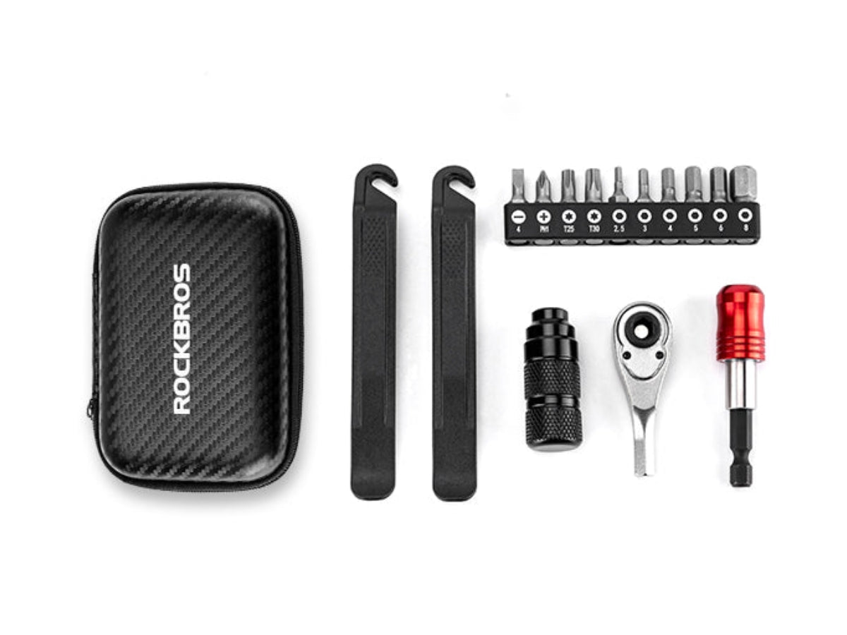 Rockbros Tool Set - Tirelevers, 10 Bits, &amp; Screw Handle 43210049001