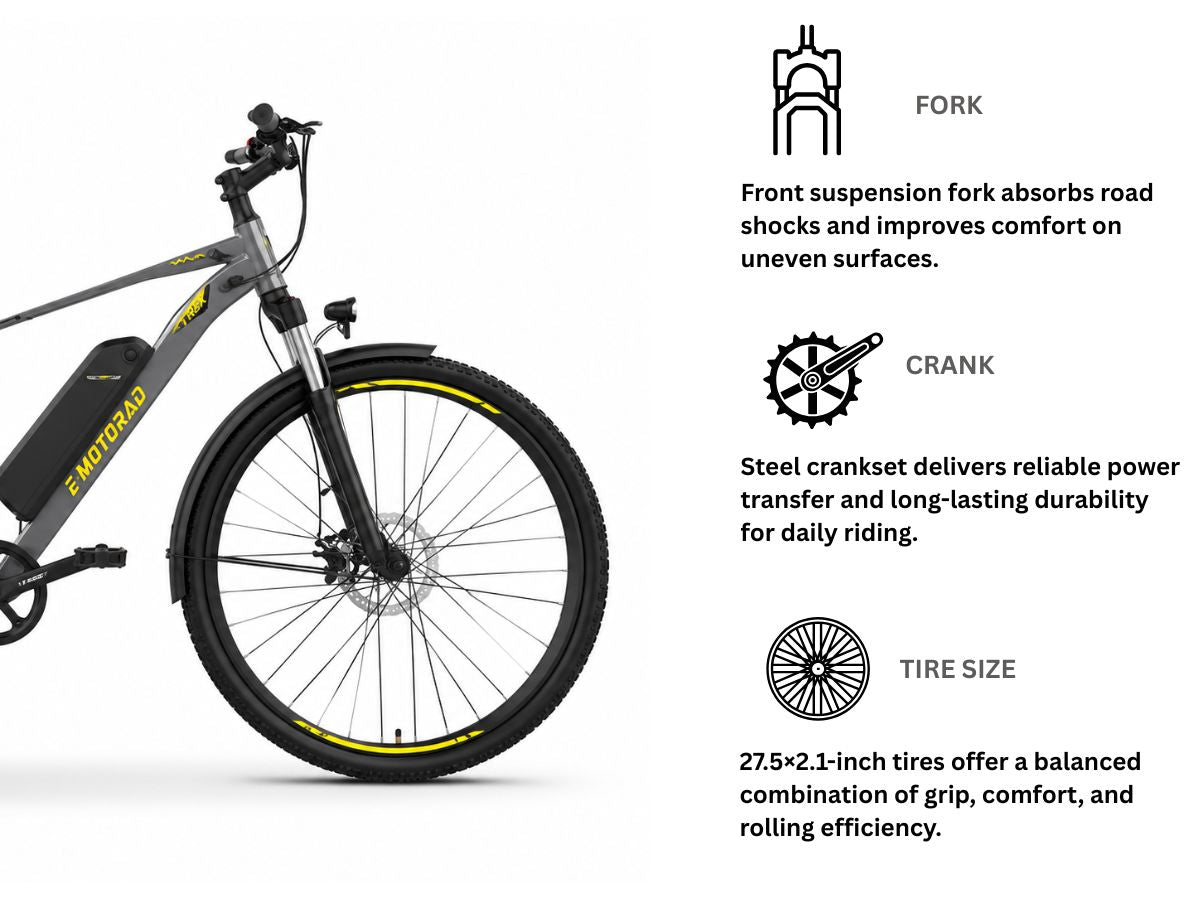 EMotorad 27.5 X1 E-Bicycle With Front Light And Mudguard