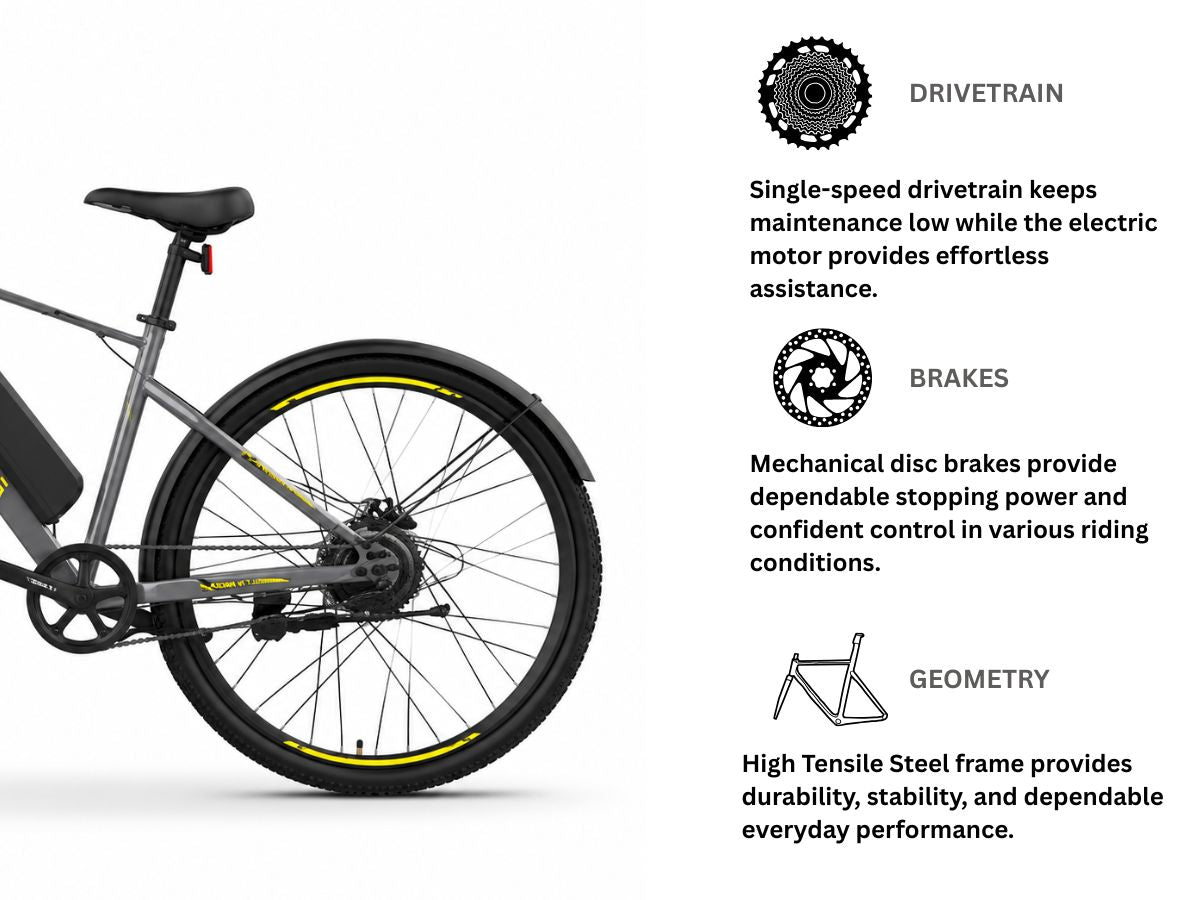 EMotorad 27.5 X1 E-Bicycle With Front Light And Mudguard