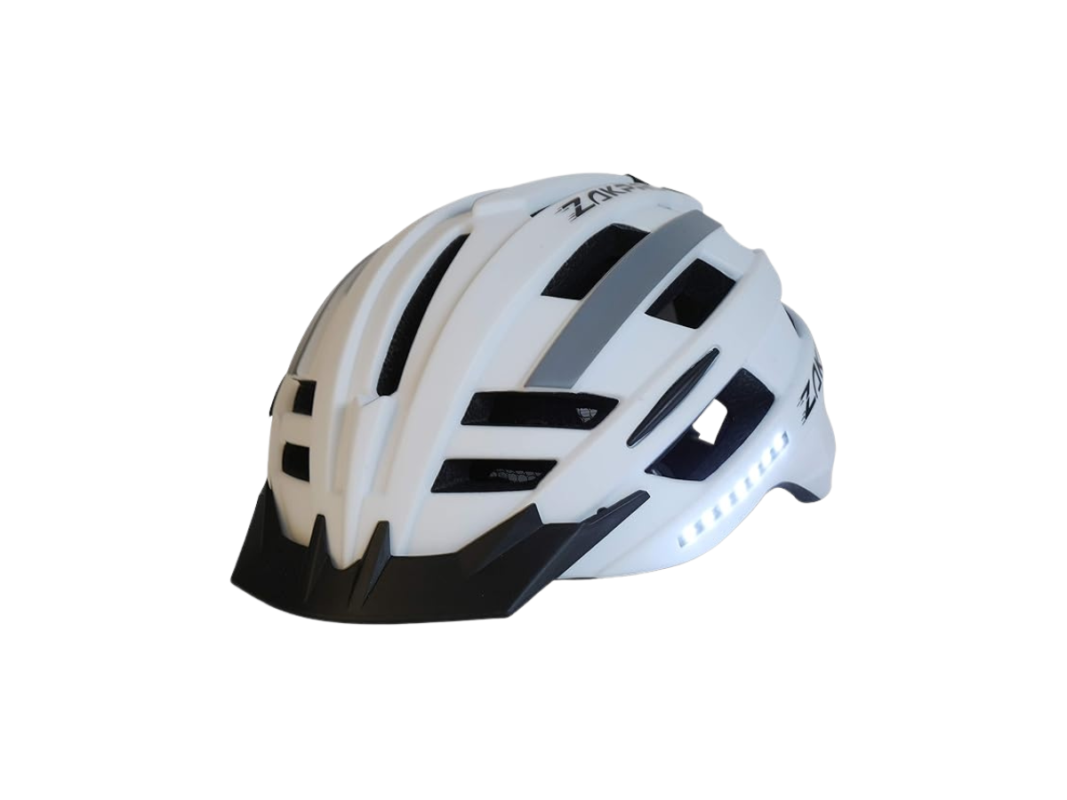 ZAKPRO Smart Turn Signal Cycling Helmet with Integrated Technology - Stellar Series (White)