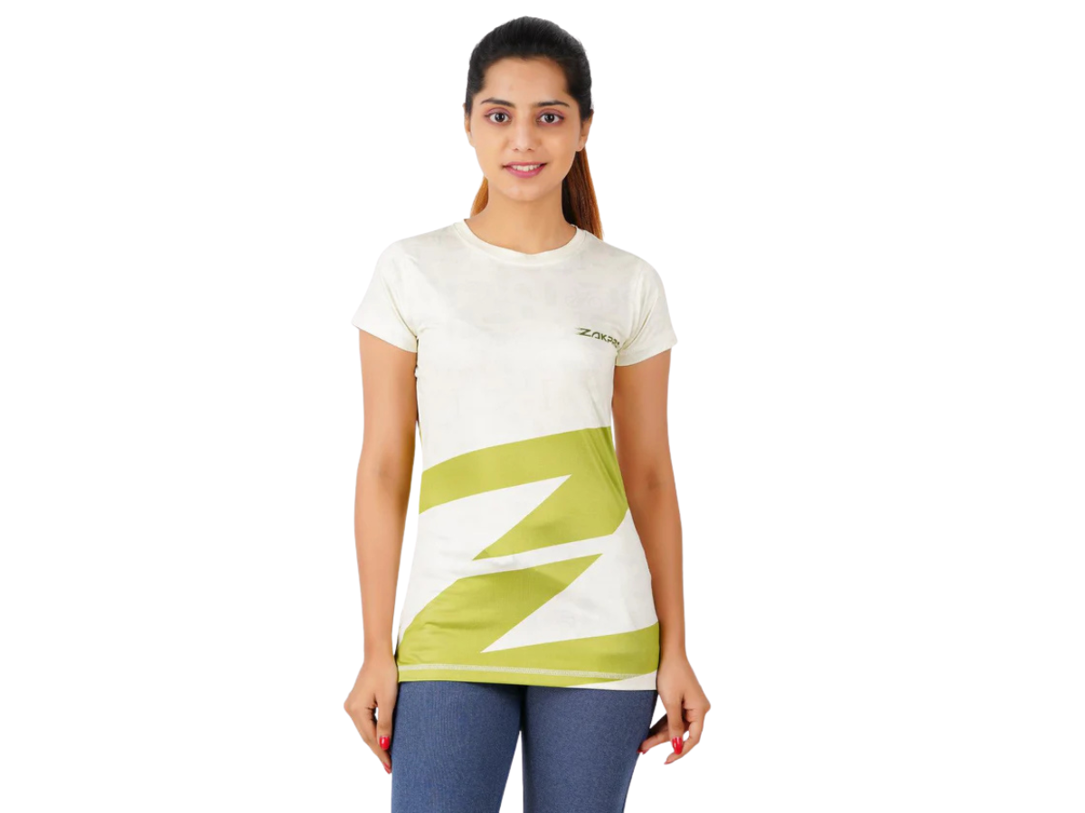 ZAKPRO Sports T-shirt for Women | Sports fit | Sports tee for women | Polyester Active Wear | Running | Gym workout wear | Stretchable Fabric - Small (Z Series)