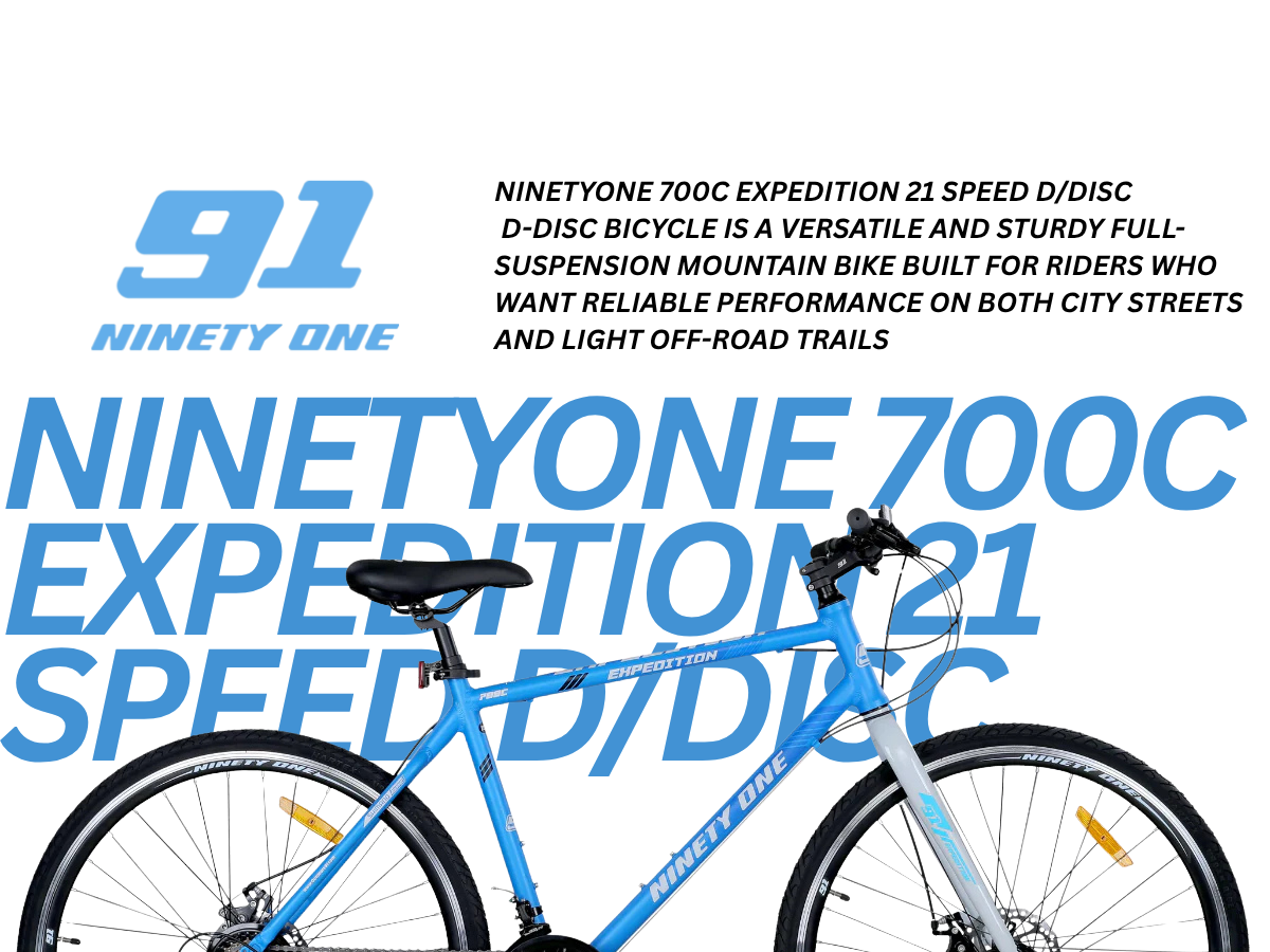 Ninetyone 700C Expedition 21 Speed D/Disc Bicycle Blue