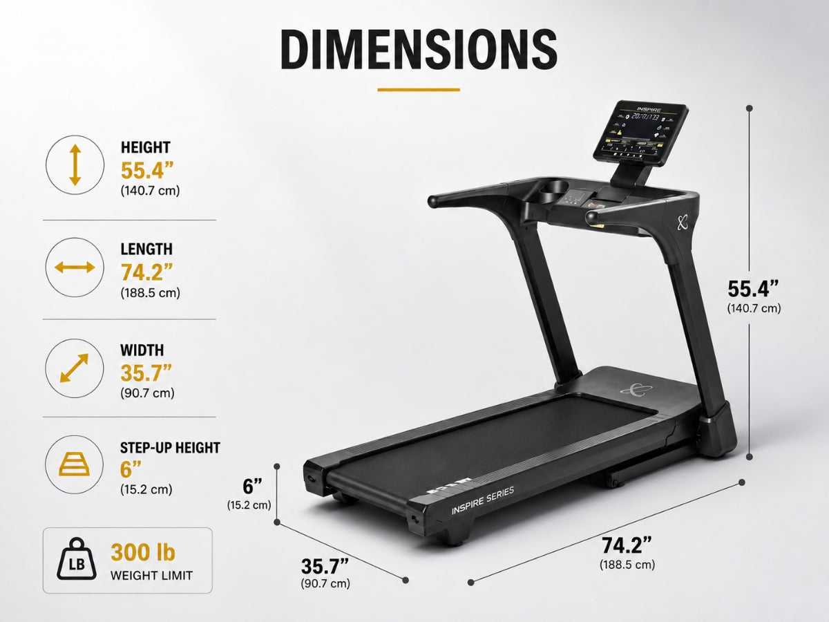 Inspire Series T5 Treadmill with 15 inch LED Display - 220V