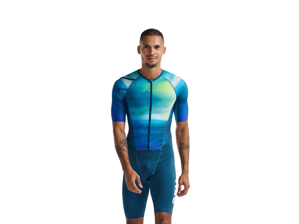 2XU Men Aero Sleeved Trisuit Spring green/Majol