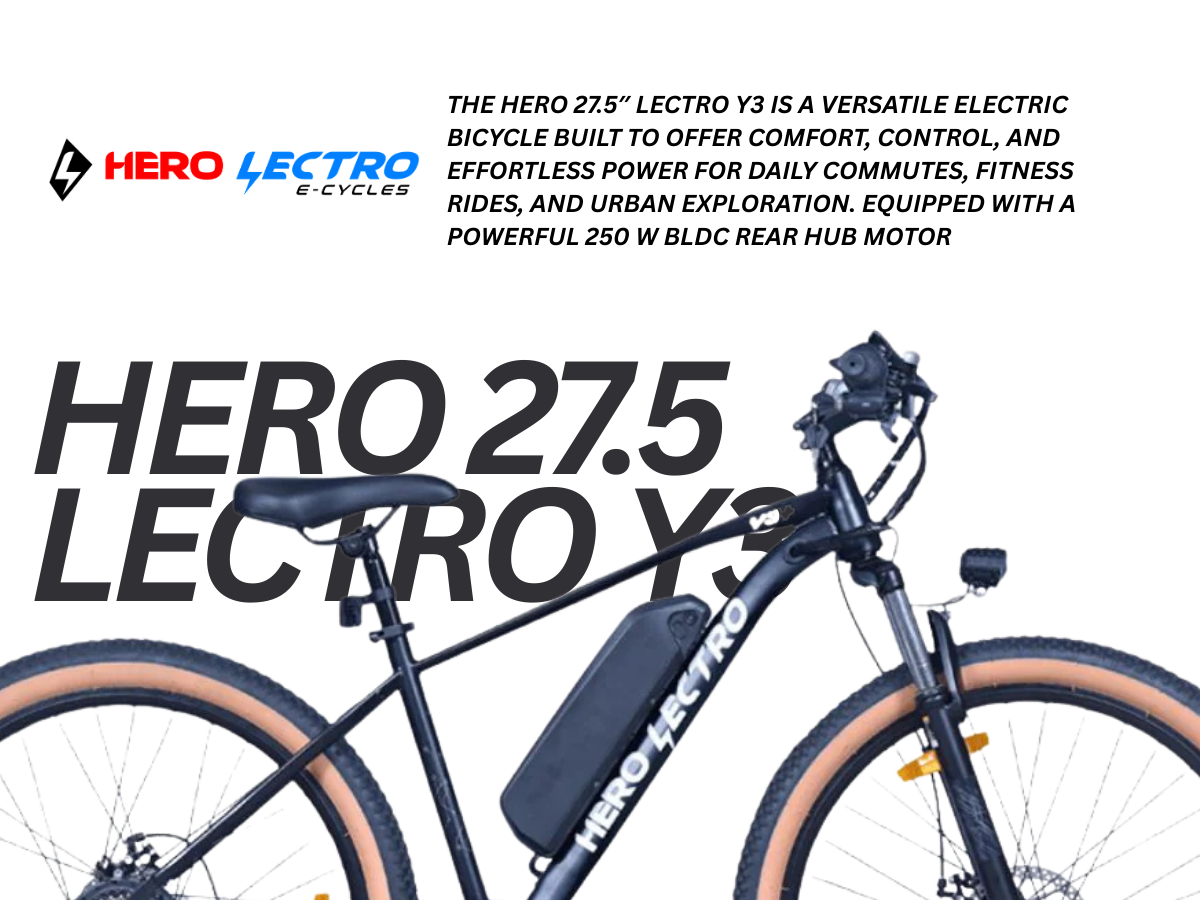 HERO 27.5 LECTRO Y3+ 7 SPD D/DISC E BICYCLE