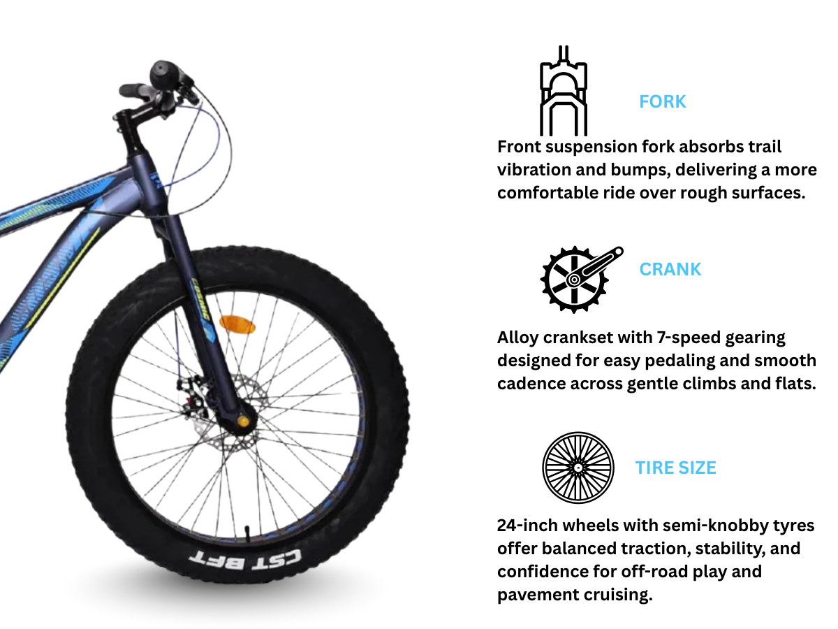 Cosmic 24 Fatso 7 Speed Disc Bicycle