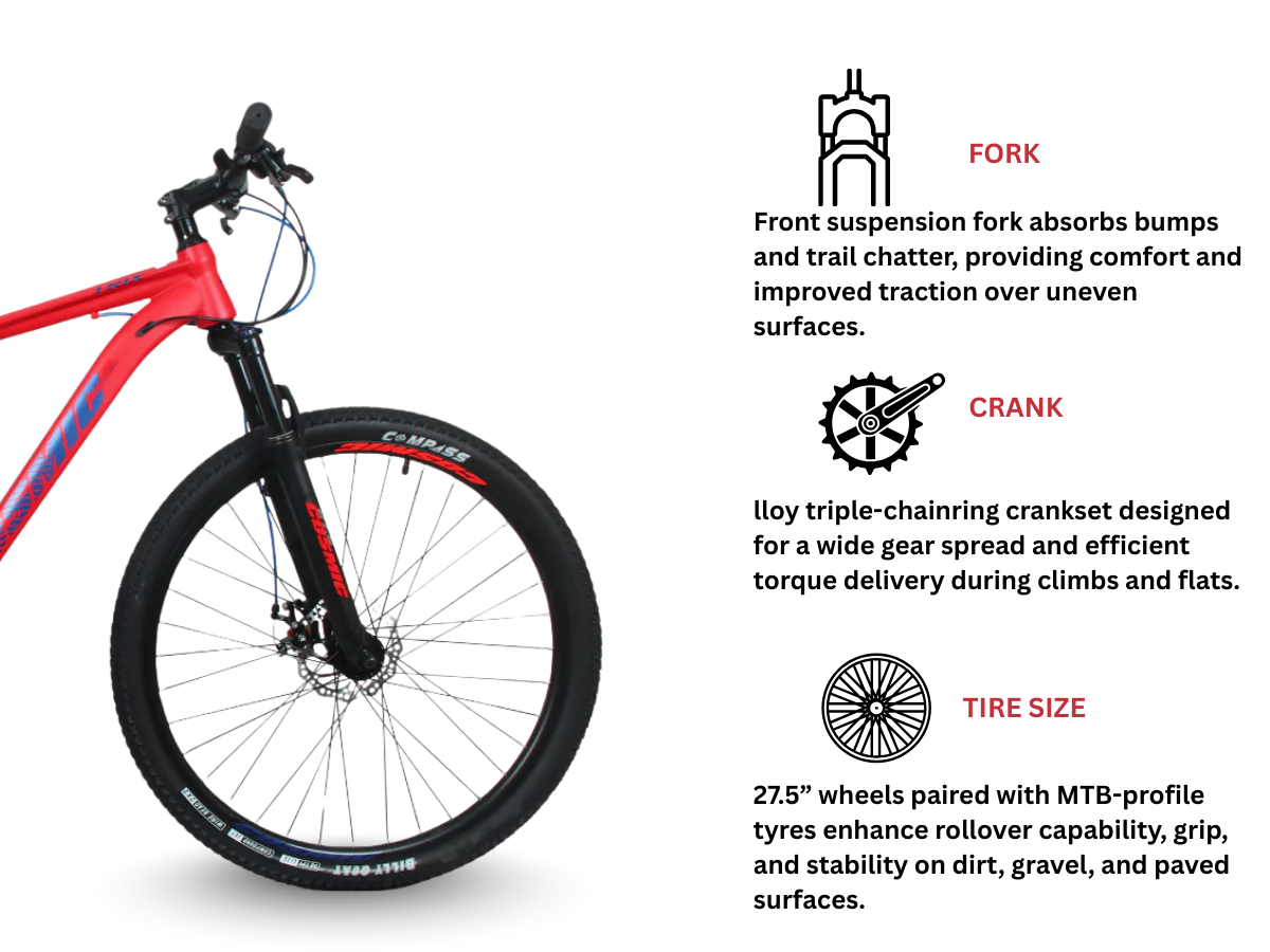 Cosmic 27.5 Trix 21 Speed Dual Disc Bicycle