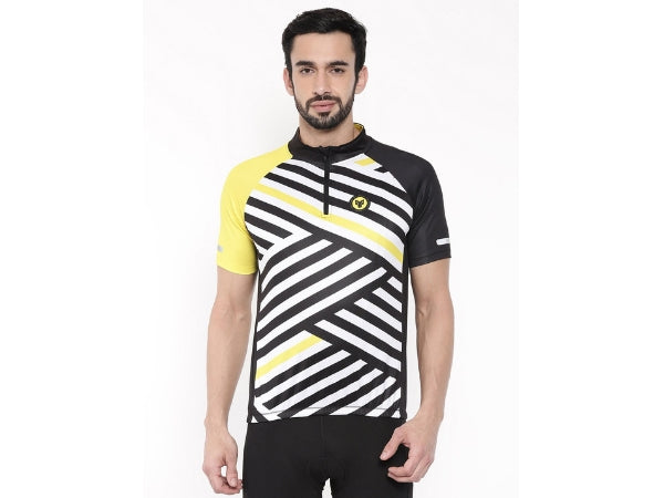 2Go Men&#39;s Half Zipper Cycling Jersey - Yellow