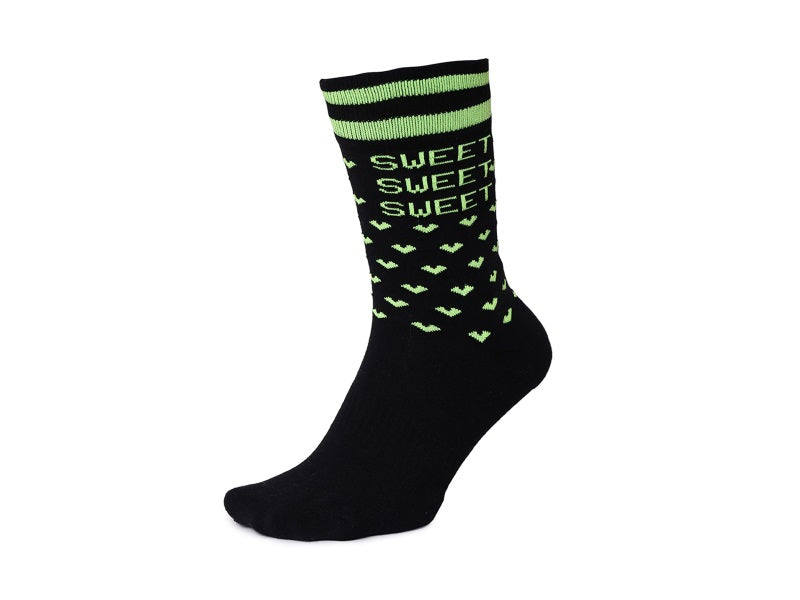 2Go Pull Up Length Cycling Socks - Black/Green