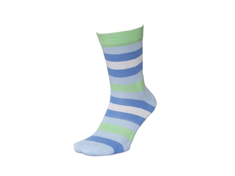 2Go Pull Up Length Cycling Socks - Blue/Green