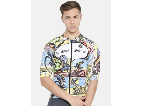 2Go Race Fit Cycling Jersey for Men- Celery