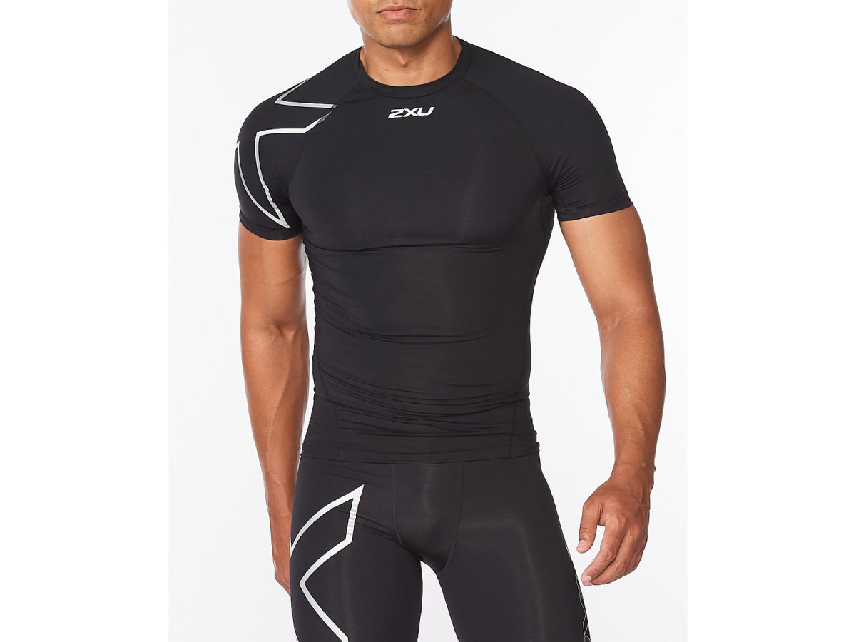 2XU Core Compression Short Sleeve - Black-Silver