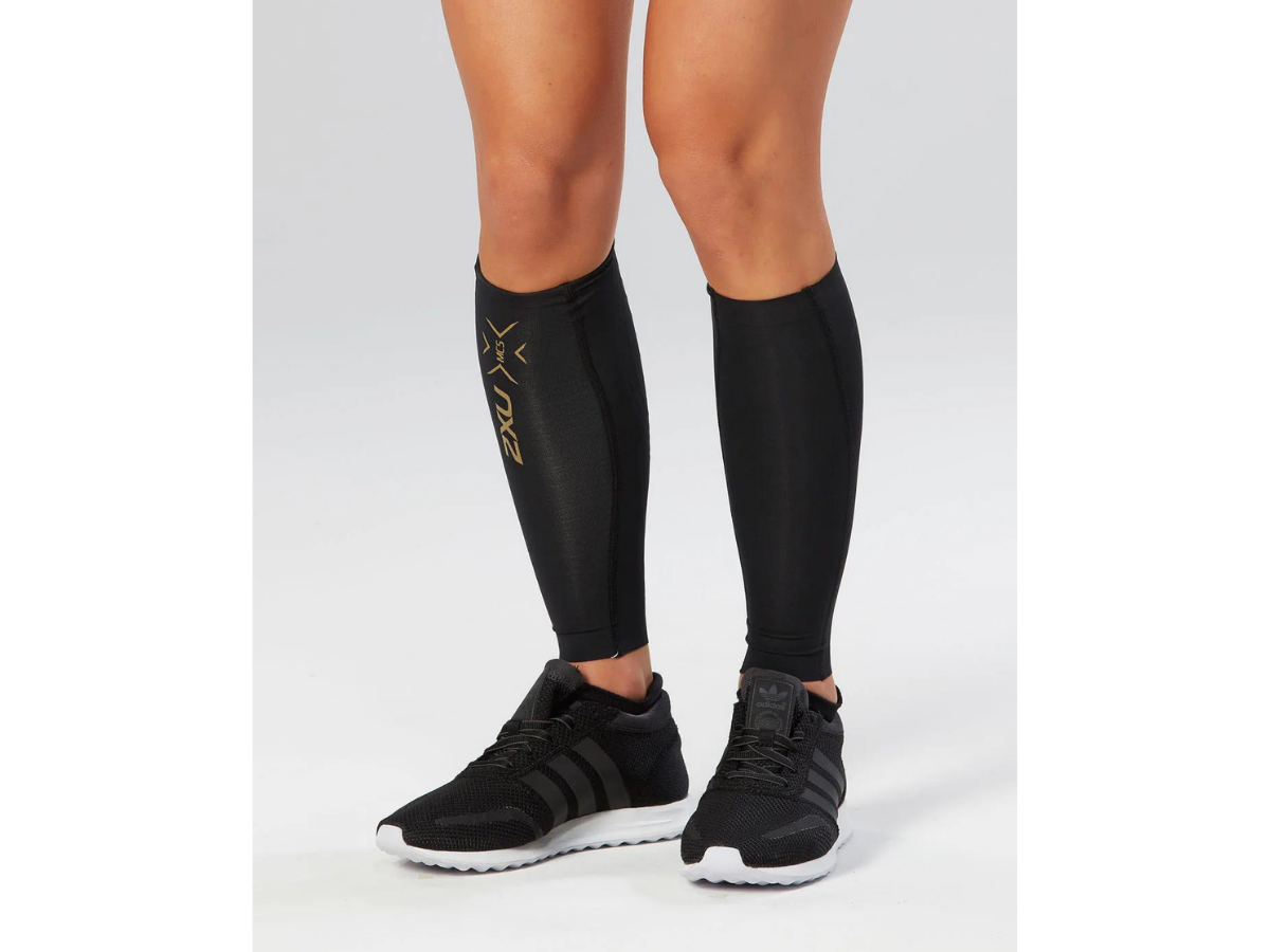 2XU Elite MCS Compression Calf Guards - Black-Gold
