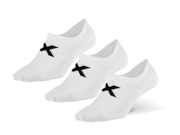 2XU Invisible Sock 3 Pack - White/Black