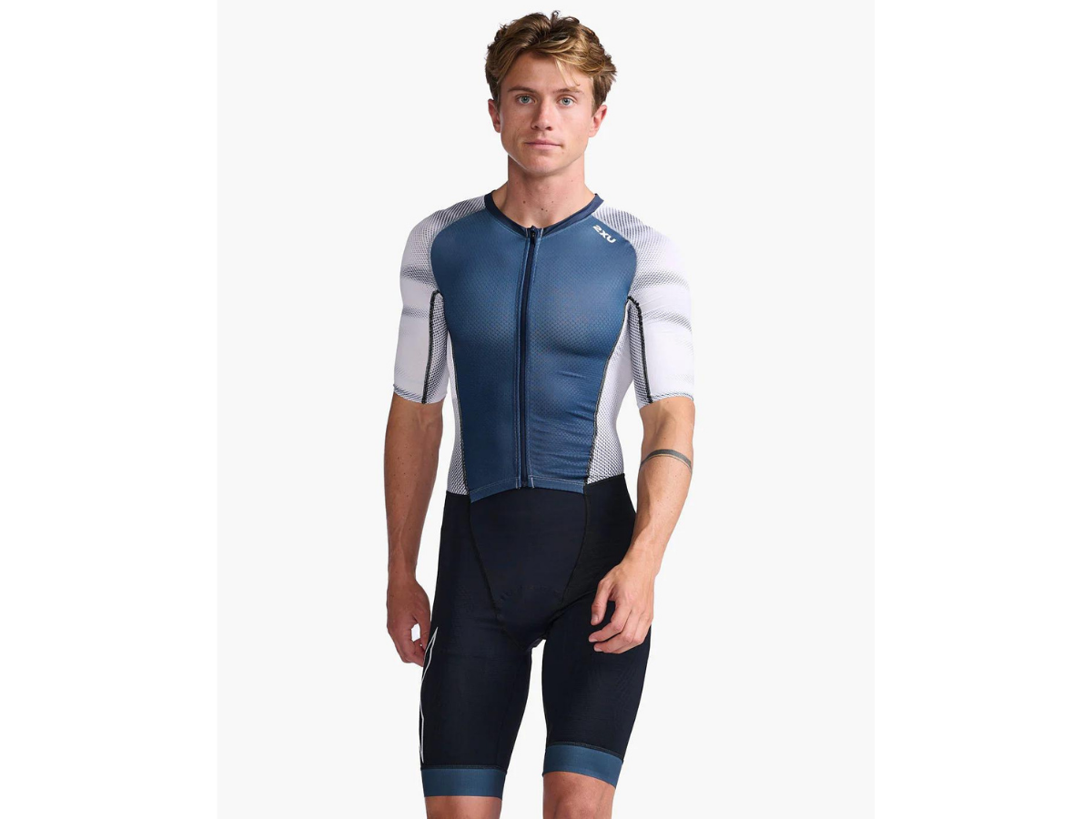 2XU Light Speed Sleeved Trisuit - Midnight-White