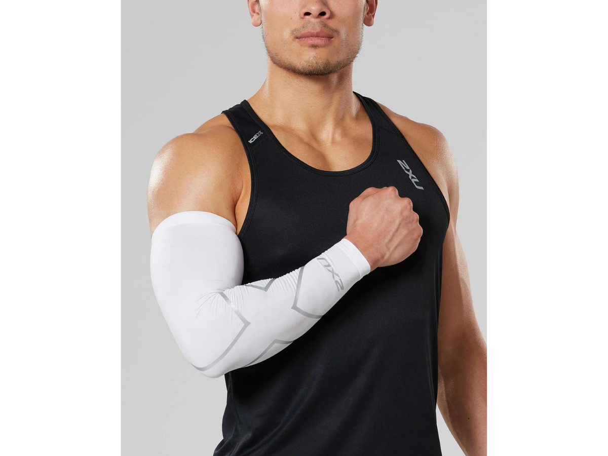 2XU MCS Elite Compression Arm Guards - White