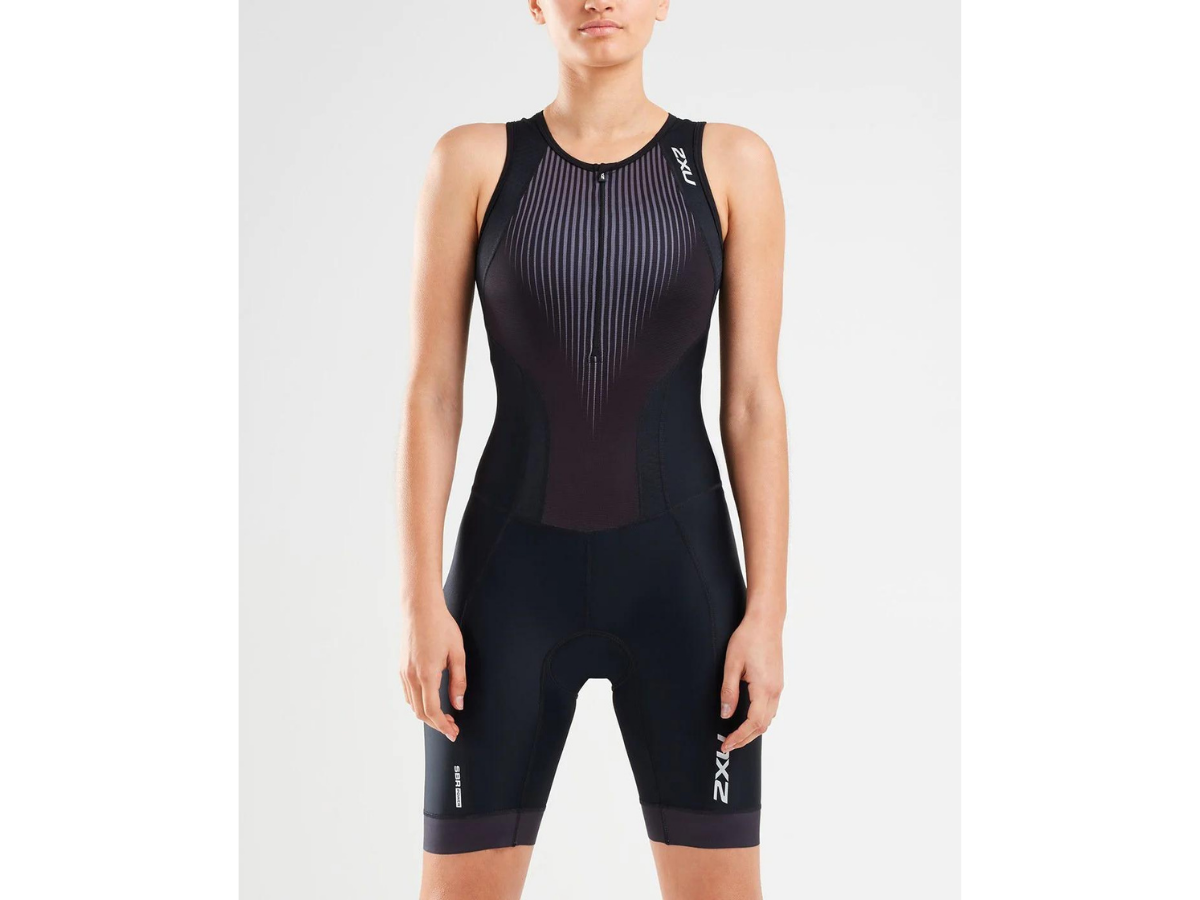 2XU Perform Front Zip Trisuit - Black-SDW