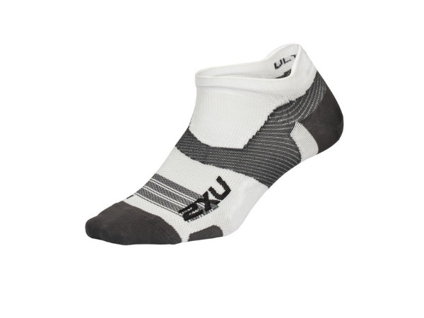 2XU Vectr Ultralight No Show Sock - White/Grey