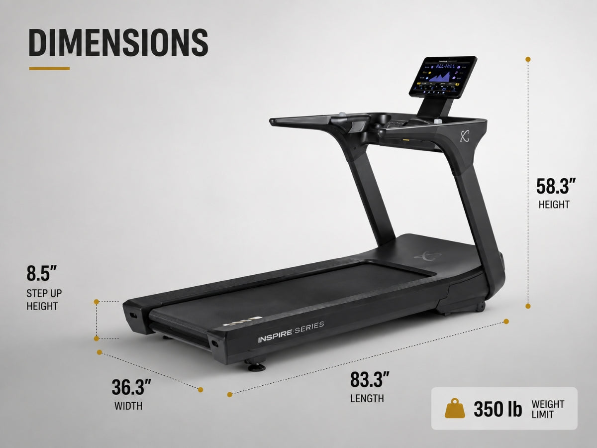 Inspire Series T7 Treadmill with 15 inch LED Display - 220V