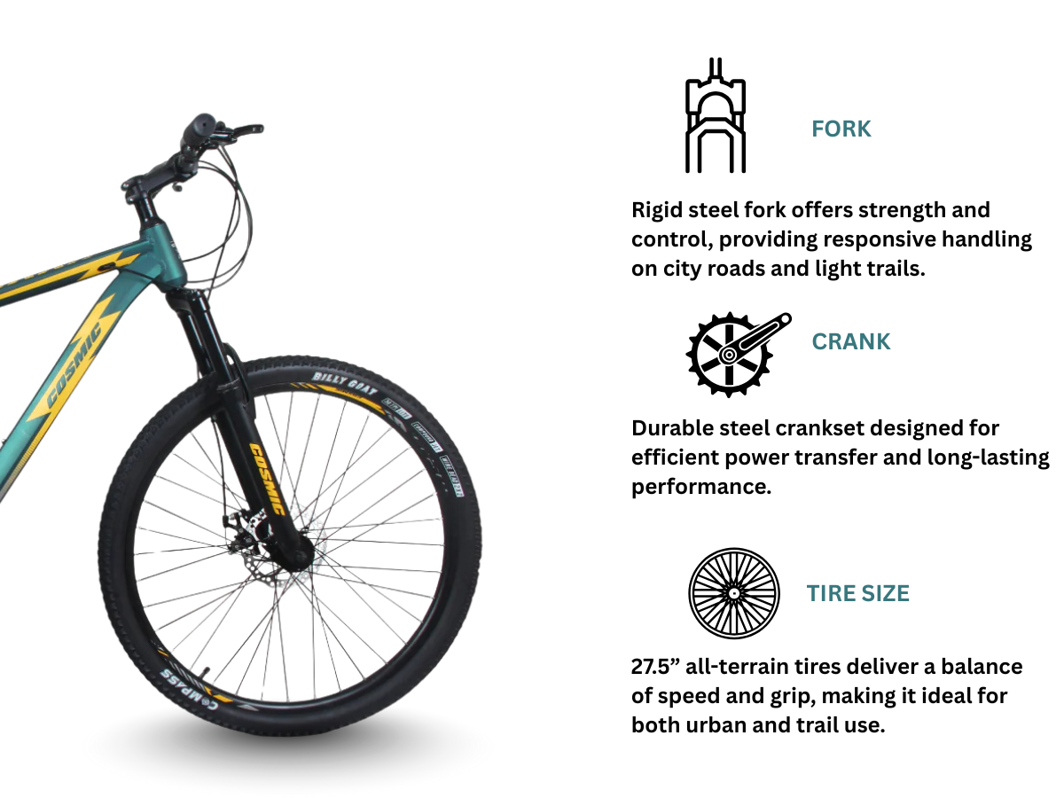 Cosmic 27.5 TERRA Alloy Single Speed Front Suspension Dual Disc Bicycle