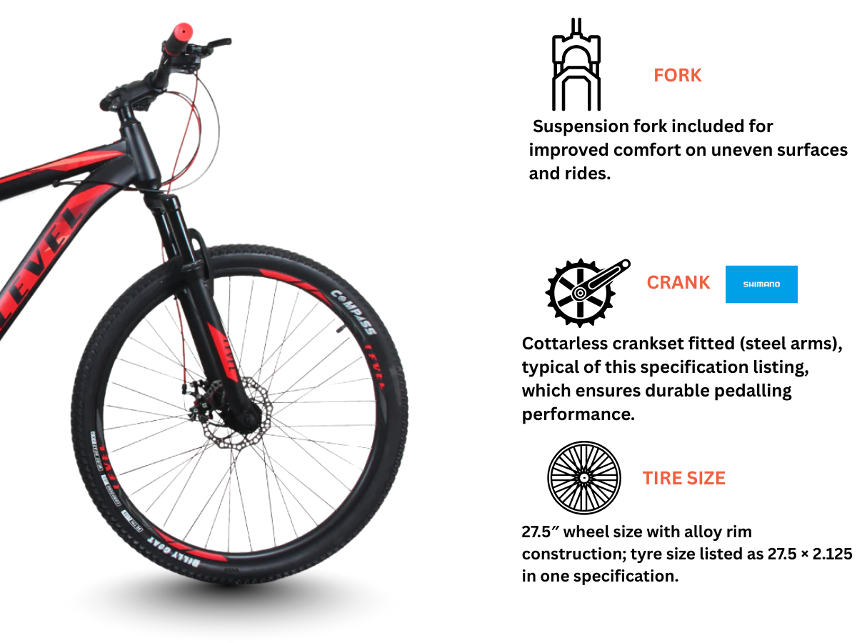 Cosmic 27.5 Level Mondo 21-Speed Bicycle
