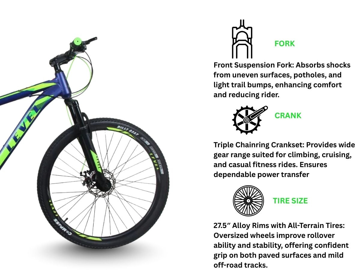 Cosmic 27.5 Level Mondo 21-Speed Bicycle